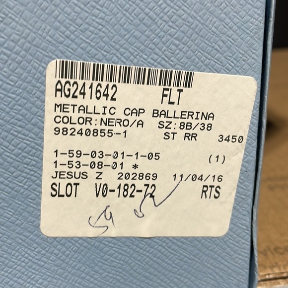 Prada Metallic Cap-Toe Ballerina Flats - Picture 9 of 9